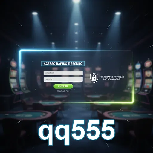 Tela de login do qq555 para jogadores VIP de slot games.