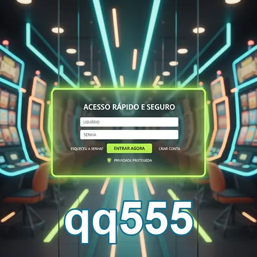 Tela de login mostrando acesso seguro no qq555.