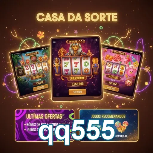 Interface da Casa da Sorte na plataforma qq555 com jogos VIP.