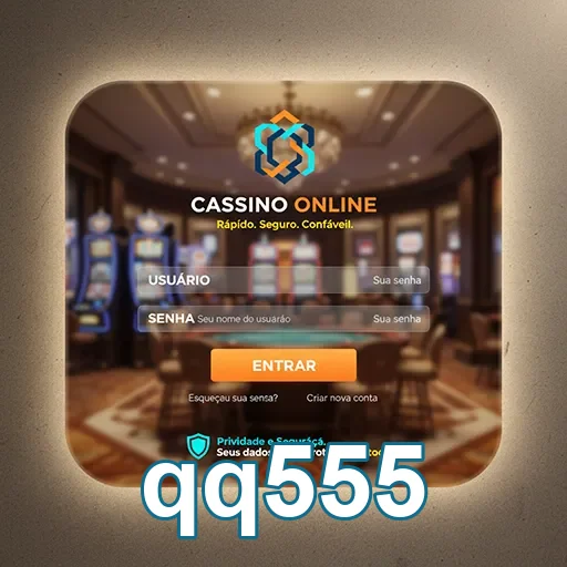 Tela de login do aplicativo cassino qq555 para acesso seguro.