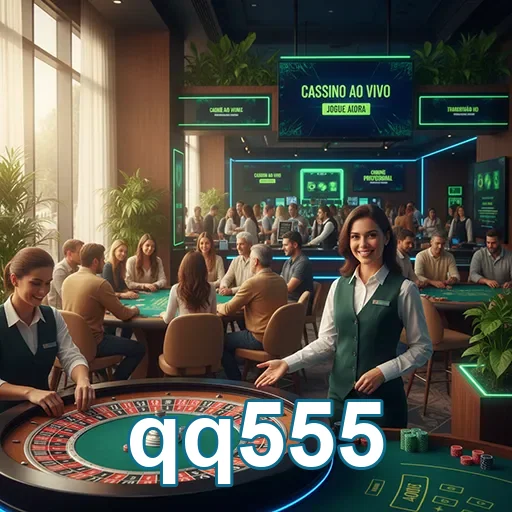 Jogadores no cassino ao vivo da plataforma qq555.