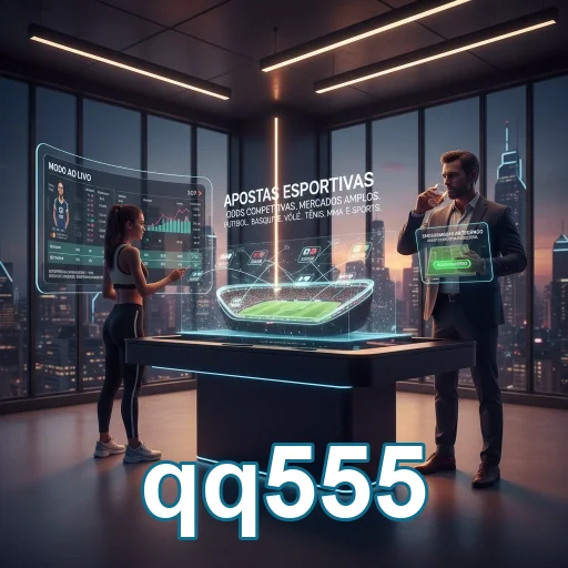 Jogadores interagem com interface moderna de apostas no qq555.