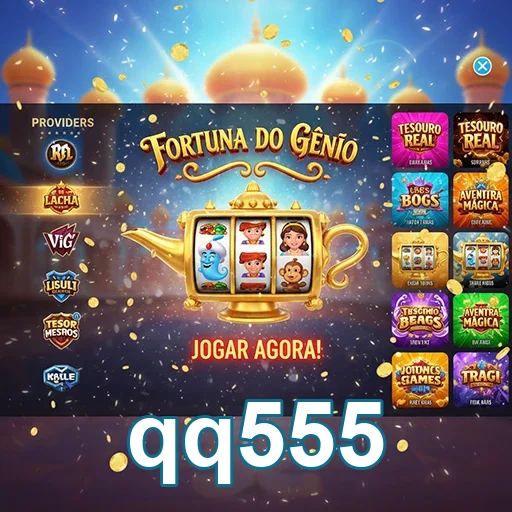 Interface de jogos da plataforma VIP no qq555 com temas variados.