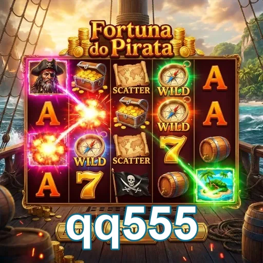 Jogador interage com a slot 'Fortuna do Pirata' no qq555