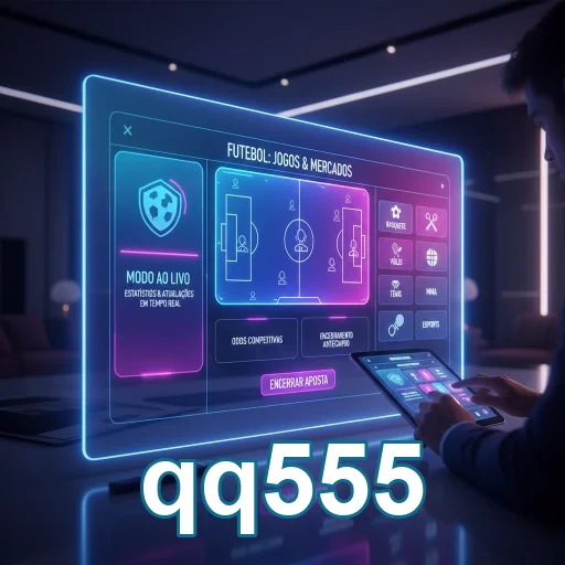 Interface de jogos ao vivo e apostas no qq555.