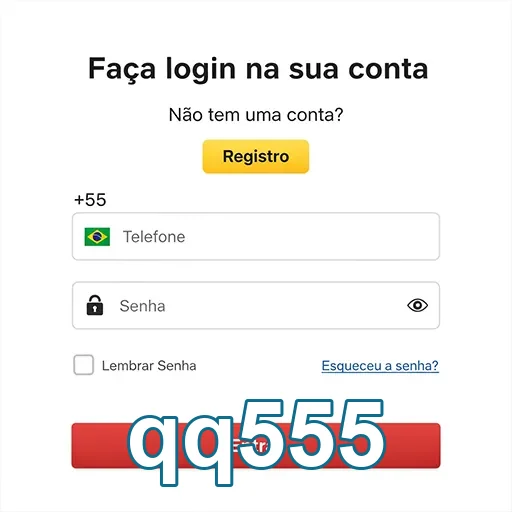Tela de login da qq555, destacando opções de acesso rápido.