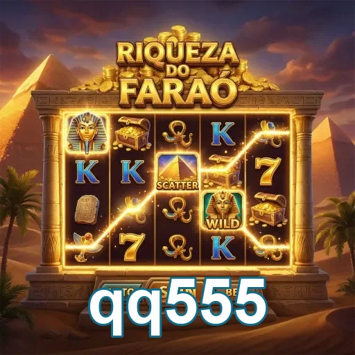 Slot 'Riqueza do Faraó' na plataforma qq555.