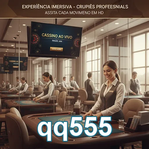 Jogadores no qq555 interagem com crupiês em cassino ao vivo.